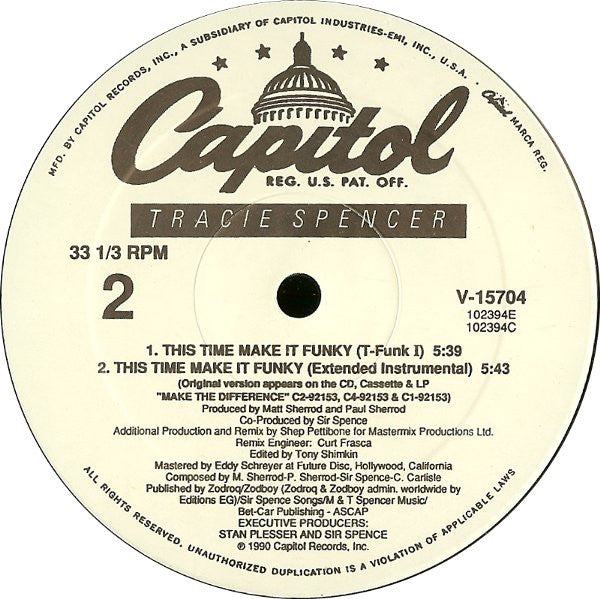 Tracie Spencer : This Time Make It Funky (12", Single)