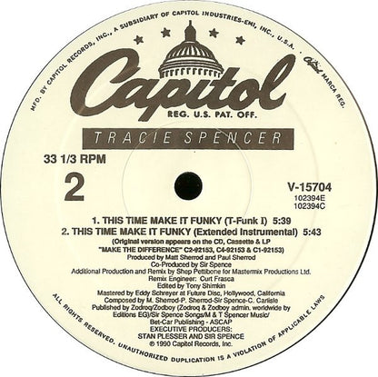 Tracie Spencer : This Time Make It Funky (12", Single)