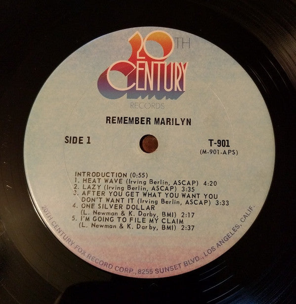 Marilyn Monroe : Remember Marilyn (LP, Comp, RE, Gat)
