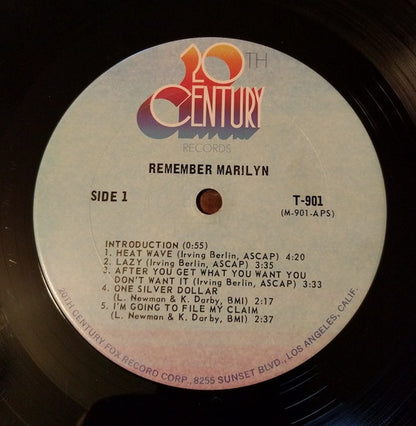 Marilyn Monroe : Remember Marilyn (LP, Comp, RE, Gat)