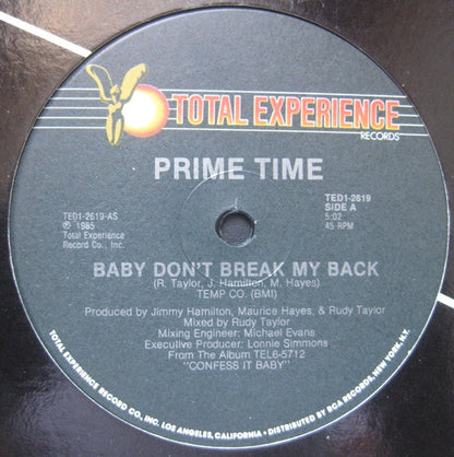Prime Time (4) : Baby Don't Break My Back (12")