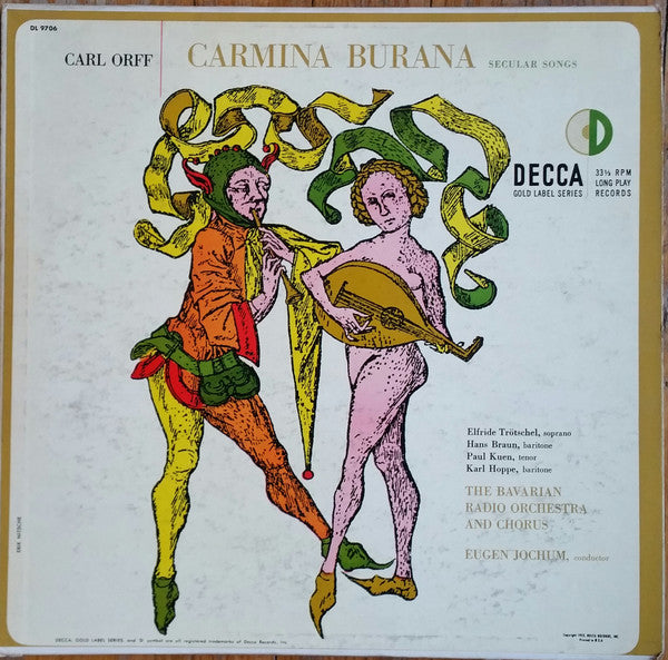 Carl Orff, Symphonie-Orchester Des Bayerischen Rundfunks And Chor Des Bayerischen Rundfunks, Eugen Jochum : Carmina Burana (Secular Songs) (LP, Album, Mono)