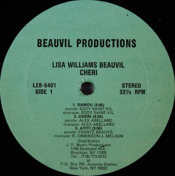 Liza Williams Beauvil : Cheri (LP, Album)