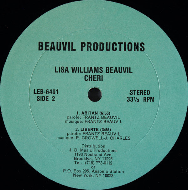 Liza Williams Beauvil : Cheri (LP, Album)