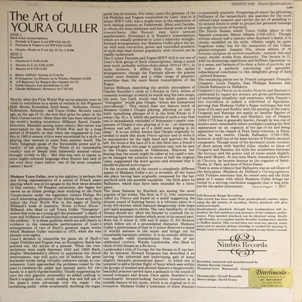 Youra Guller : The Art Of Youra Guller (LP, Album, Quad)