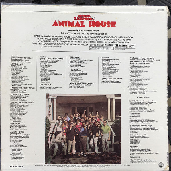Various : National Lampoon's Animal House (Original Motion Picture Soundtrack) (LP, Comp, Glo)