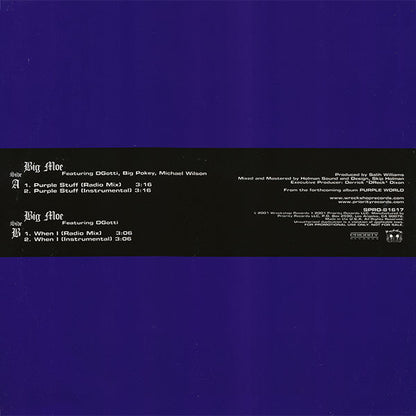 Big Moe : Purple Stuff b/w When I (12", Single, Promo, Pur)