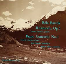 Leonid Hambro, The Zimbler Sinfonietta, Robert Mann (4) : Bela Bartok: Piano Rhapsody, Opus 1, Piano Concerto No. 1, (LP, Mono)