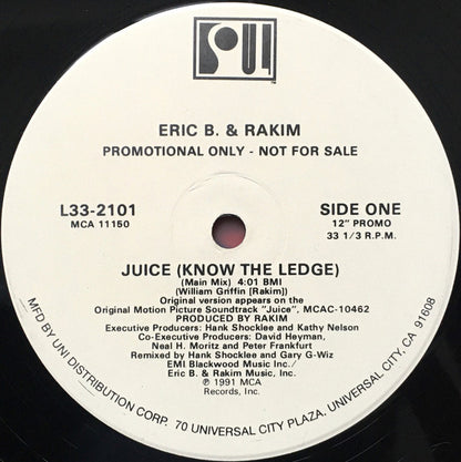 Eric B. & Rakim : Juice (Know The Ledge) (12", Promo)