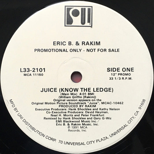 Eric B. & Rakim : Juice (Know The Ledge) (12", Promo)