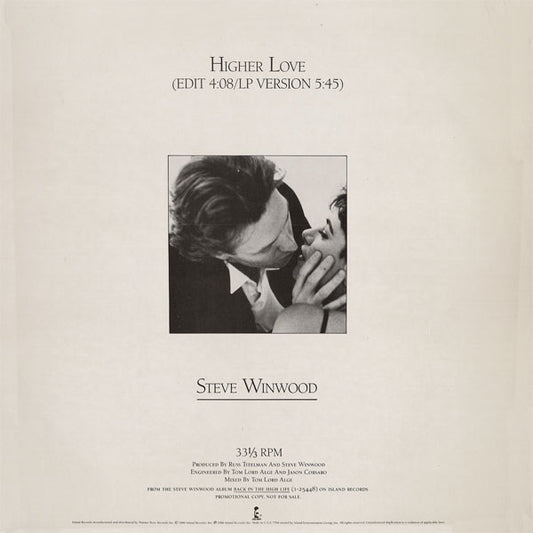 Steve Winwood : Higher Love (12", Promo)