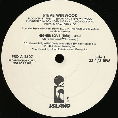 Steve Winwood : Higher Love (12", Promo)