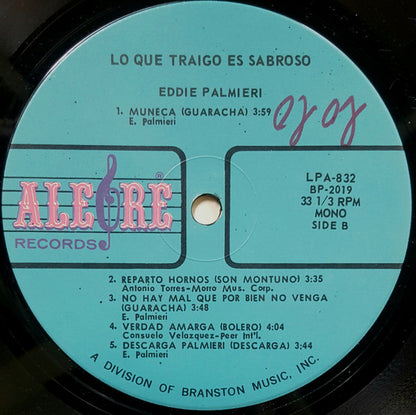 Eddie Palmieri : Lo Que Traigo Es Sabroso (LP, Album, Mono, RE, RP, Dar)