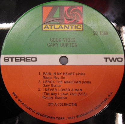 Gary Burton : Good Vibes (LP, Album, Ter)