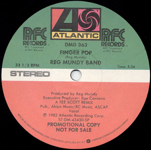 Reg Mundy Band : Finger Pop (12", Promo)