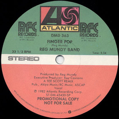 Reg Mundy Band : Finger Pop (12", Promo)