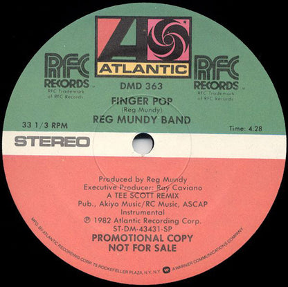 Reg Mundy Band : Finger Pop (12", Promo)