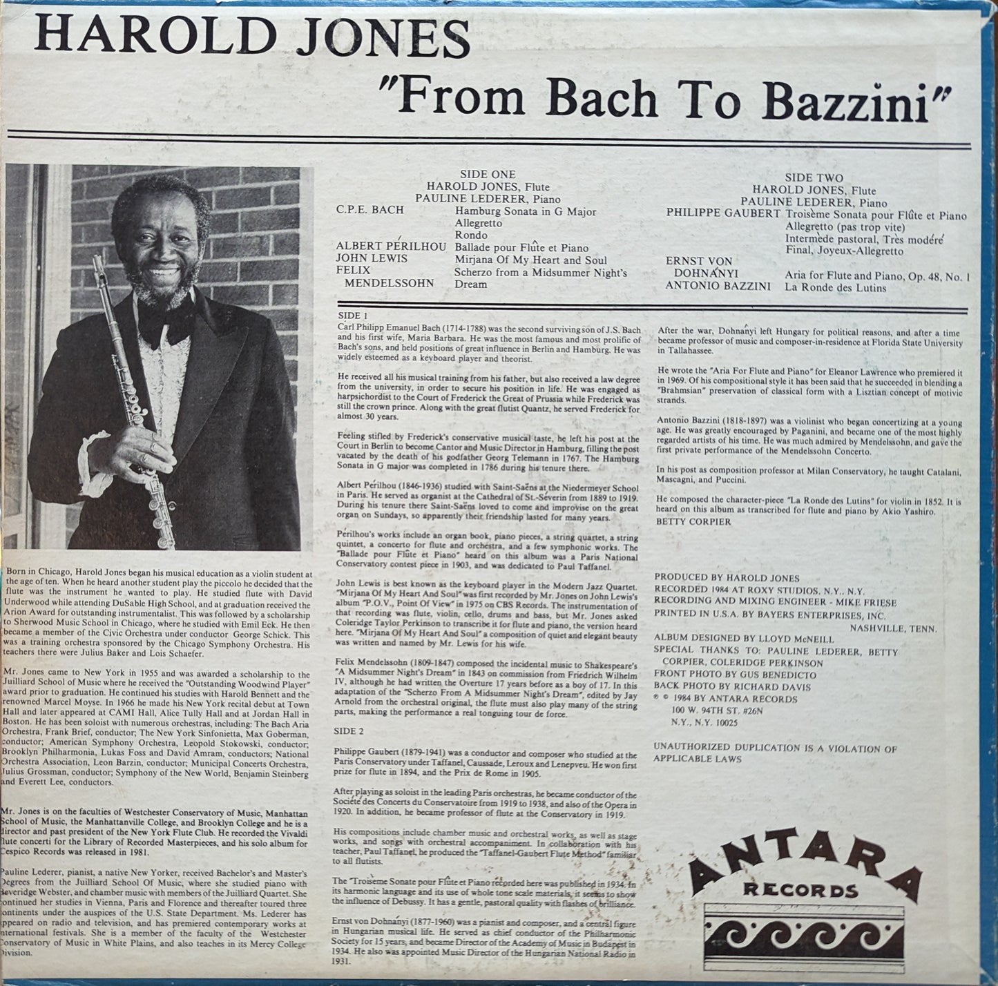 Harold Jones - From Bach to Bazzini