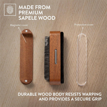 2-in-1 Premium Wooden Record Cleaning Brush