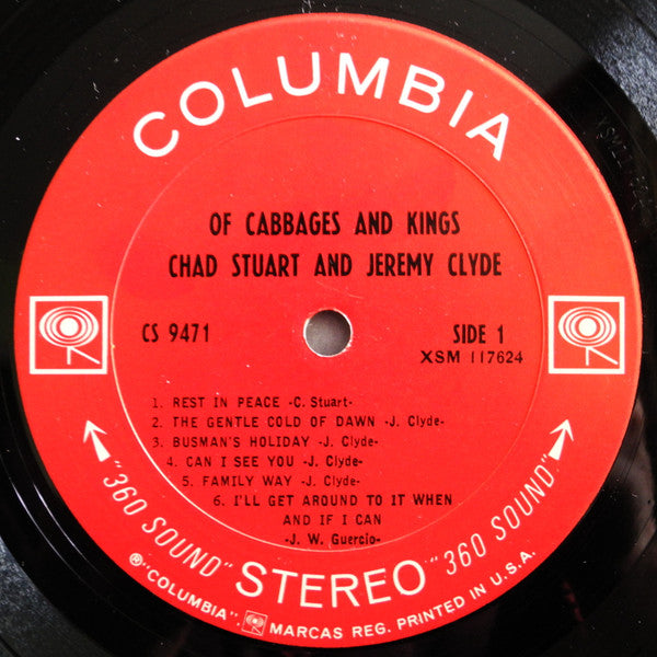 Chad Stuart And Jeremy Clyde* : Of Cabbages And Kings (LP, Album, Pit)