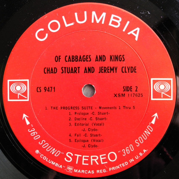 Chad Stuart And Jeremy Clyde* : Of Cabbages And Kings (LP, Album, Pit)