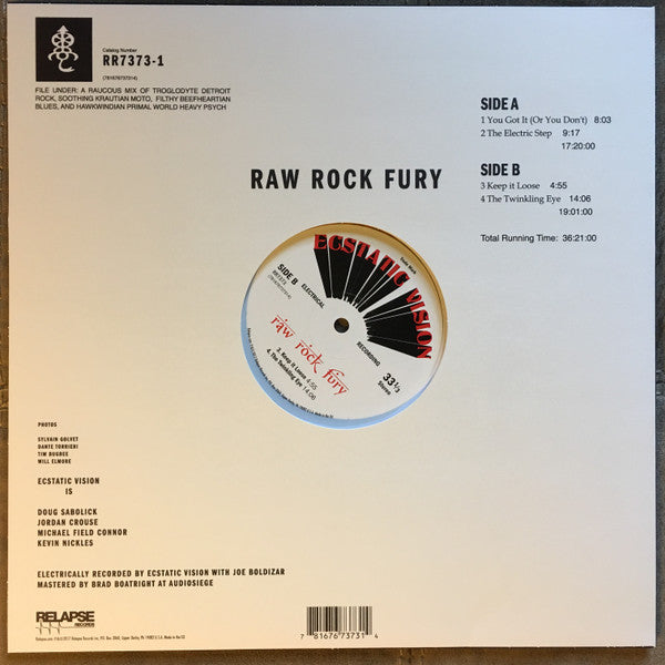 Ecstatic Vision : Raw Rock Fury (LP, Album, Ltd, Oxb)