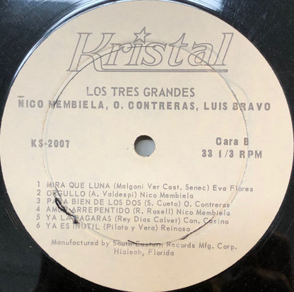 Luis Bravo, Ñico Membiela, Orlando Contreras : Exitos De Los Tres Grandes (LP, Album)
