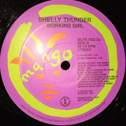 Shelly Thunder : Working Girl (12", Promo)