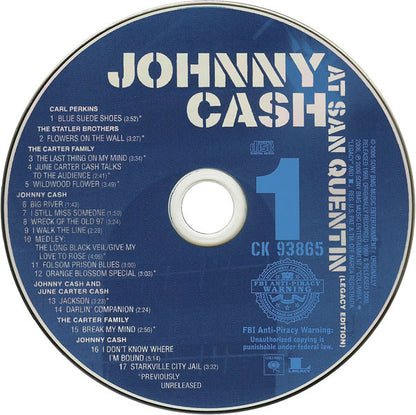 Johnny Cash : At San Quentin (2xCD, Album, RM + DVD + Box)
