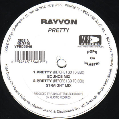 Rayvon : Pretty "Before I Go To Bed" (12", Single)