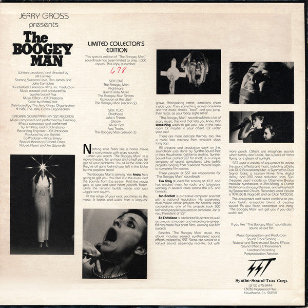 Synthe-Sound-Trax : The Boogey Man (Original Soundtrack) (LP, Ltd, Num)