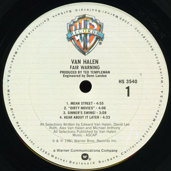 Van Halen : Fair Warning (LP, Album)