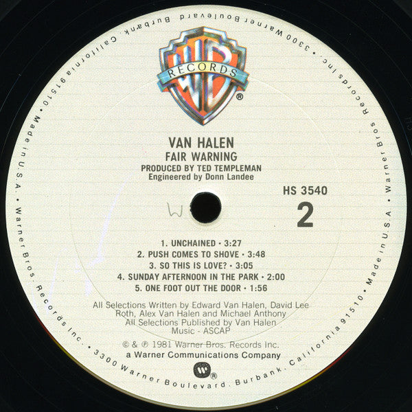 Van Halen : Fair Warning (LP, Album)