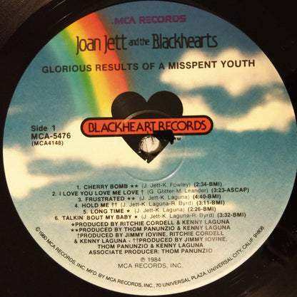 Joan Jett And The Blackhearts* : Glorious Results Of A Misspent Youth (LP, Album)