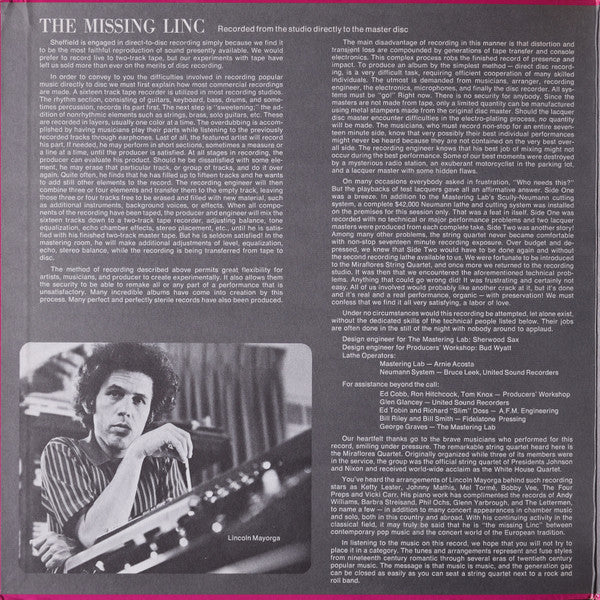 Lincoln Mayorga And Distinguished Colleagues* : Volume II - The Missing Linc (LP, Album, Ltd, Dir)