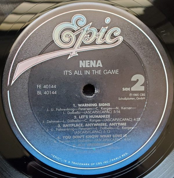 Nena : It's All In The Game (LP, Album)