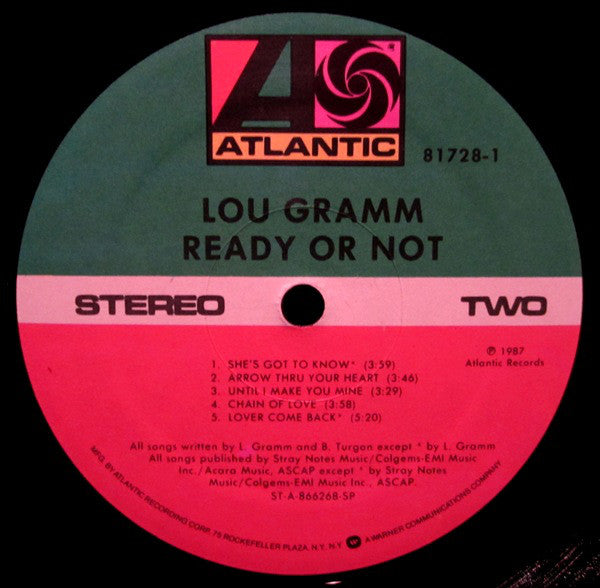 Lou Gramm : Ready Or Not (LP, Album, SP )