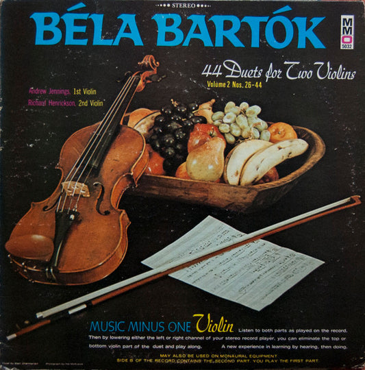 Andrew Jennings (2), Richard Henrickson : Béla Bartók - 44 Duets For Two Violins - Volume 2 (LP)