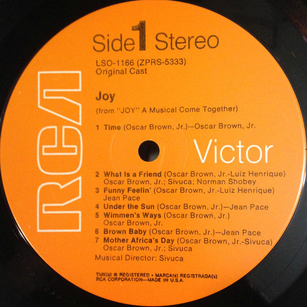 Oscar Brown Jr. / Jean Pace / Sivuca : Joy (LP, Album)
