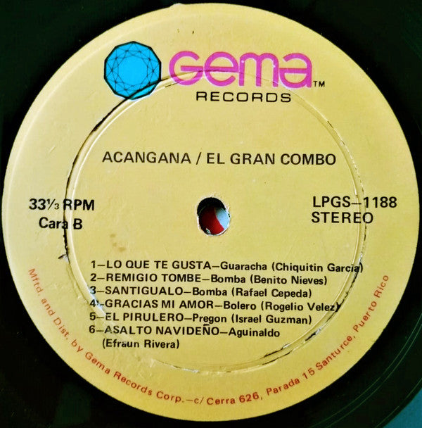El Gran Combo : Acángana (LP, Album)