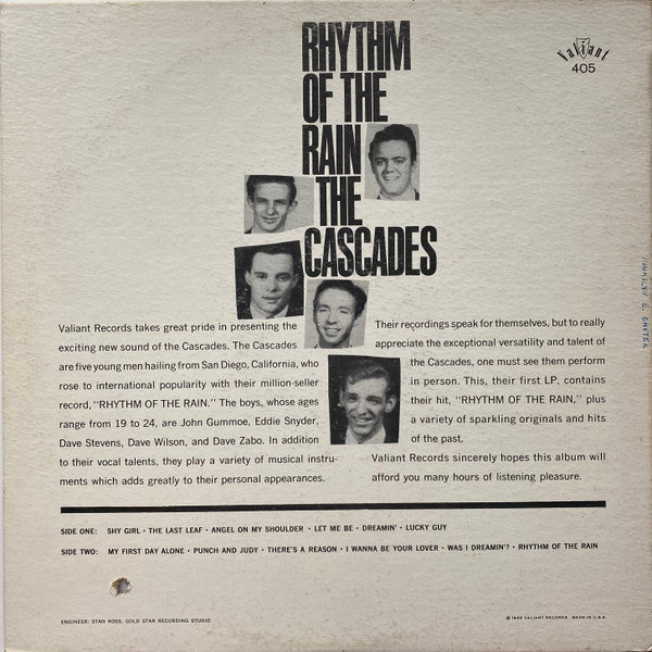 The Cascades (2) : Rhythm Of The Rain (LP, Album, Mono)