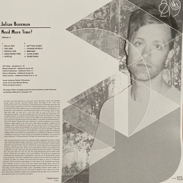 Julian Bozeman : Need More Time? (LP, Album, Ltd, Num, W/Lbl)