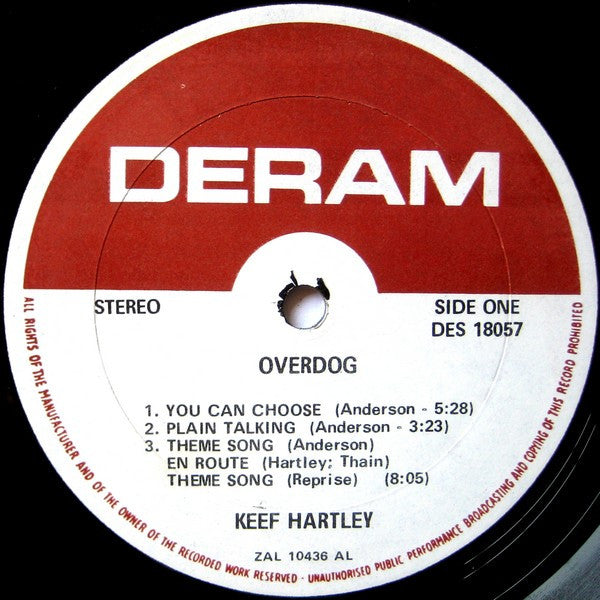 Keef Hartley Band* : Overdog (LP, Album)