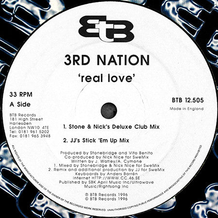 3rd Nation : Real Love (12")