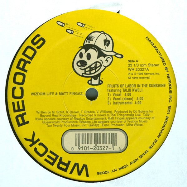 Wizdom Life & Matt Fingaz : Fruits Of Labor In The Sunshine (12")