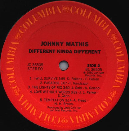 Johnny Mathis : Different Kinda Different (LP, Album)