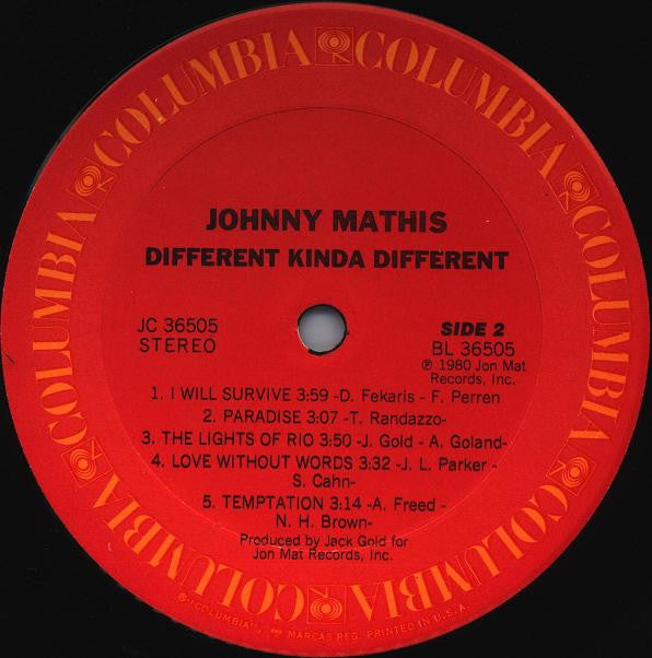 Johnny Mathis : Different Kinda Different (LP, Album)