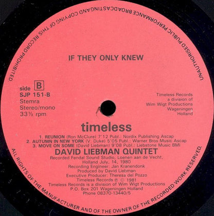 David Liebman Quintet* : If They Only Knew (LP)