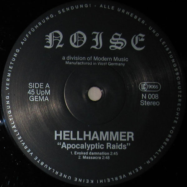 Hellhammer (2) : Apocalyptic Raids (12", EP)