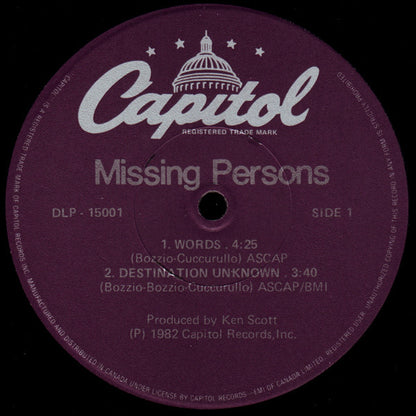Missing Persons : Missing Persons (LP, MiniAlbum)